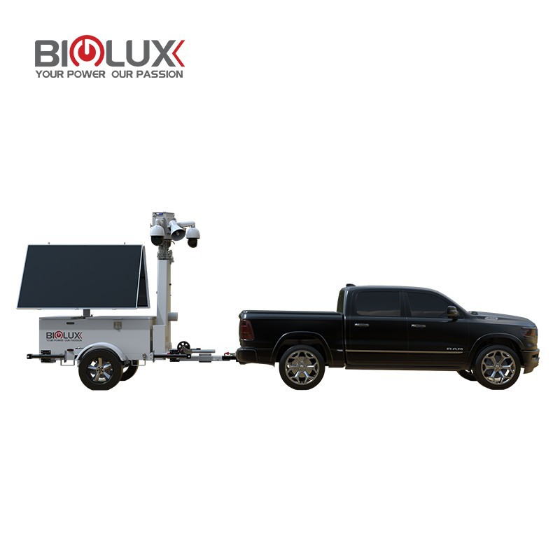 Off-Grid Mobile Solar Camera Trailer For Construction Site Security